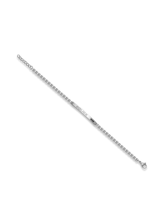 POLICE Cubet BraceletSlim Linked Design with Black Crystal Embedded  MotifMen's Sleek Statement Style  - Image 1