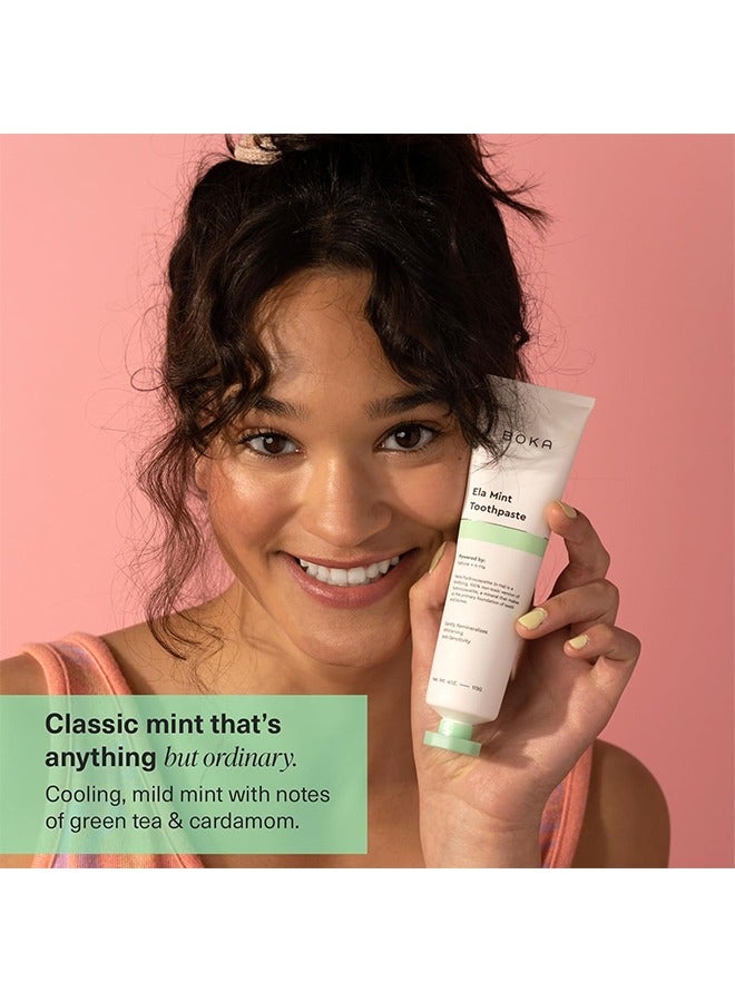 BOKA Nano - Hydroxyapatite Toothpaste, Natural Toothpaste, Fluoride Free Toothpaste - Remineralizing, Sensitive Teeth, Whitening - Dentist Recommended for Adult & Kids Oral Care - Ela Mint, 113 g (4 oz) - Image 2