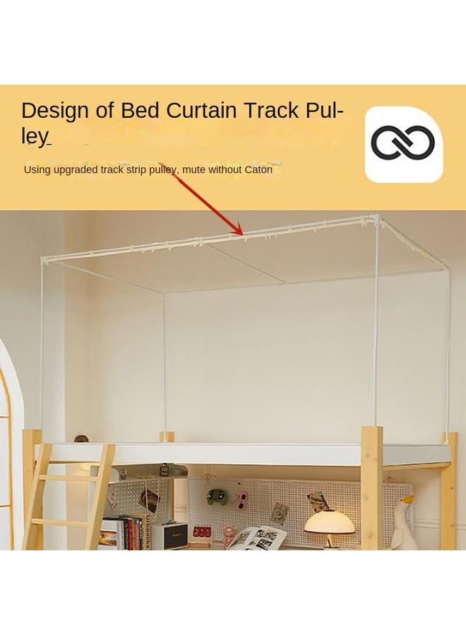 Bluejw Strong Shading Bed Curtain Student Dormitory Room Color Mosquito Net Integrated 2 M Long Upper And Lower Bunk Universal 90x 200 Uncoated - Image 5