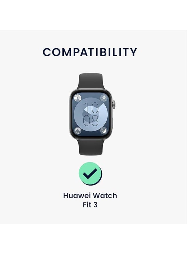 3PACK for Huawei Watch Fit 3 Screen Protector, 3D Curved Full Coverage HD Anti-scratch Bubble Free PMMA Flexible Protective Film Not Glass - Image 5