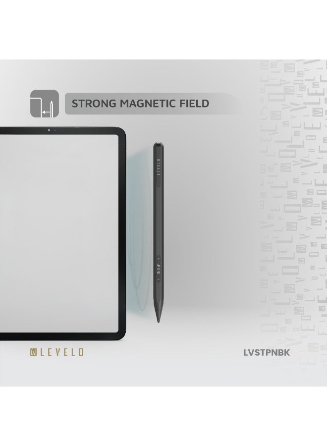 ليفيلو قلم Skywrite Versa Stylus لجهاز iPad مزود بشاشة مؤشر البطارية / تشغيل التطبيقات / مصراع الكاميرا / قابل لإعادة الشحن - أسود غير لامع - Image 3