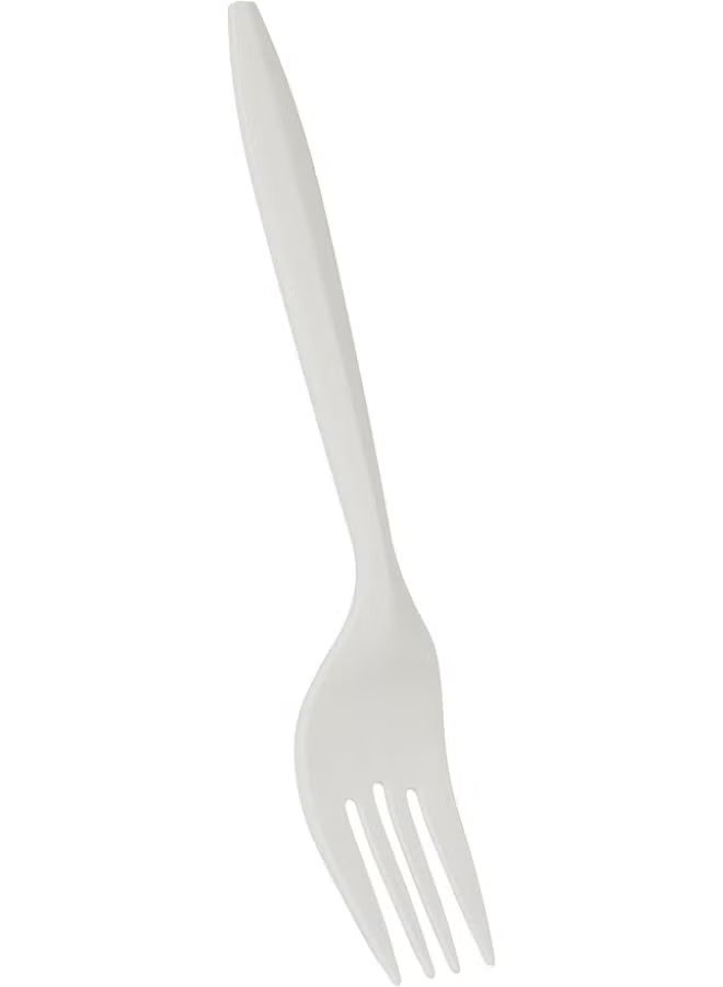 Hotpack Disposable White Plastic Forks - 50 Pieces - Image 3