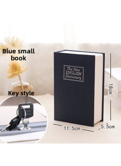 Generic Small Cash Box Piggy Bank Children's Household Storage Book Safe Code Box With Lock Small Lock-Color:Small Key Blue Upgraded Thickened Steel Plate  - Image 1