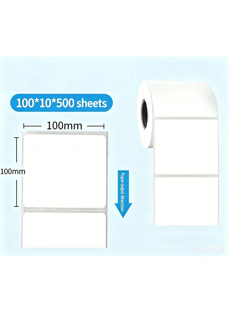 Beone 100*100MM*500PCS Thermal Label Paper Rolls Waterproof Oil-Proof White - Image 1