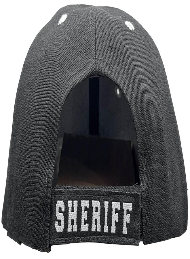 Freedom Farms Sheriff Hat Law Enforcement Baseball Cap - White Embroidery Sheriff Front & Bill - Hook & Loop Adjustable Size (US, Alpha, One Size, 1 Hat) - Image 4