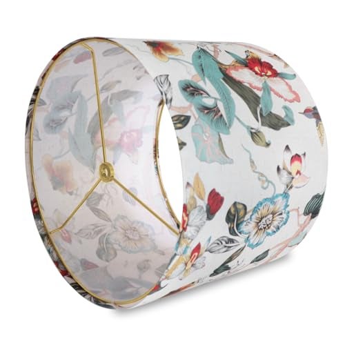 Rumidoph Drum Lamp shades Linen Medium Lamp shade 1 Pack, 13"Top x 13"Bottom x 10"High(Spider) Printed Floral Lampshade for Table Lamps Floor Lamps, Farmhouse Lampshades Replacement, Assembly Required - Image 3