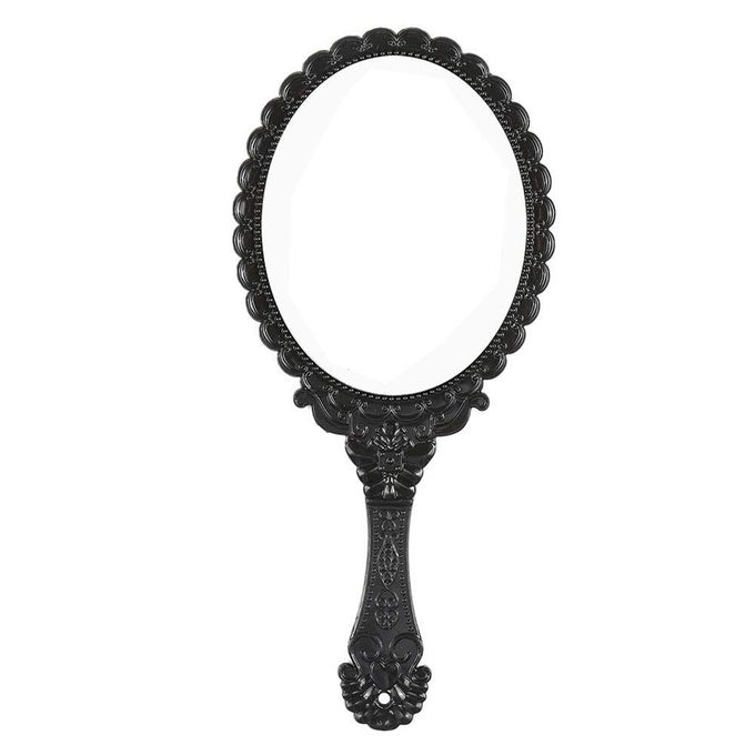 VINTAGE HAND MIRROR WITH HANDLE CUTE COSMETIC HANDHELD MIRROR VANITY MAKEUP MIRROR TRAVEL MIRRORS 98X45IN BLACK