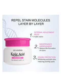 GUANJING Kojic Acid Collagen Whitening Face Cream 80ml Whitening Rejuvenation System Moisturizing Firming Whitening Brightening Nourishing Resurfacing Face Whitening Cream  - Image 5