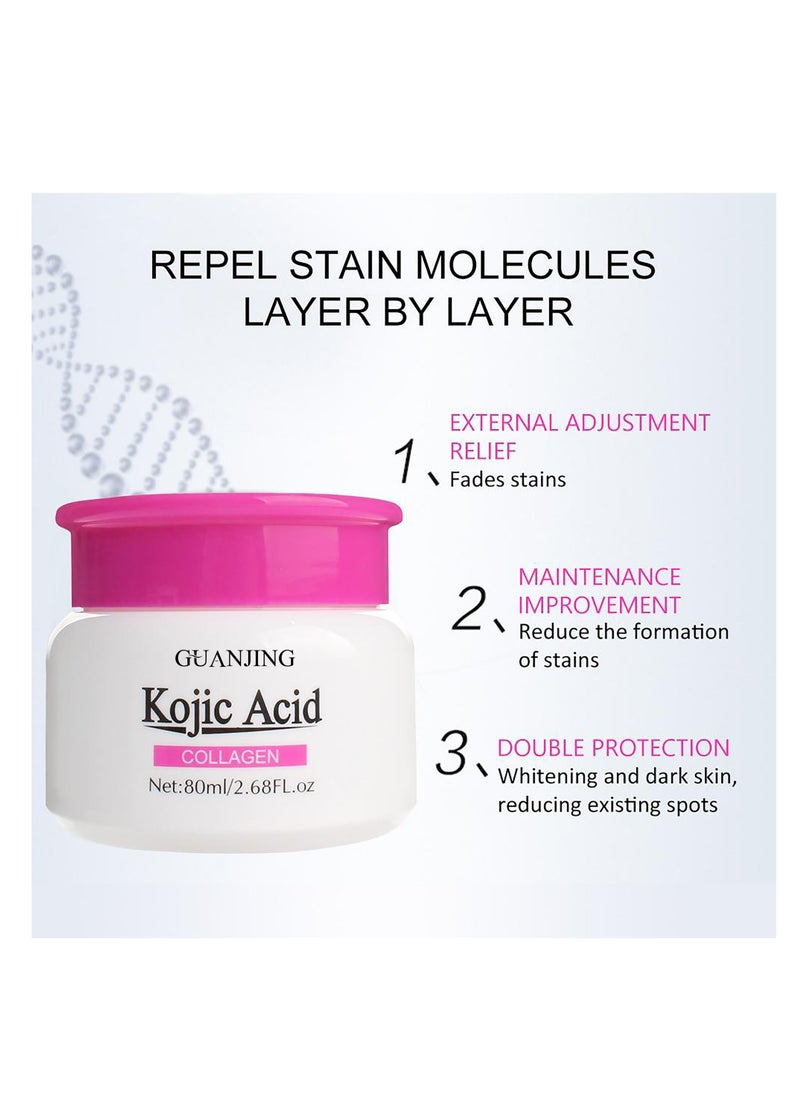 Kojic Acid Collagen Whitening Face Cream 80ml Whitening Rejuvenation System Moisturizing Firming Whitening Brightening Nourishing Resurfacing Face Whitening Cream - pzsku/Z6CCC80F06B2CC733B162Z/45/_/1655463213/50e5e29f-8d34-4e32-b236-50f66e4e3b6e