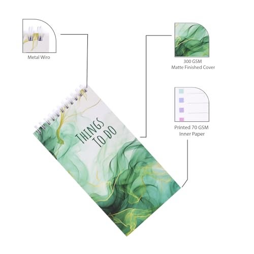 PAPBOO Easy to Carry To-Do List, Planner, Check list With 80 Printed Sheets Matte Finished Cover (Things Green) - Image 4