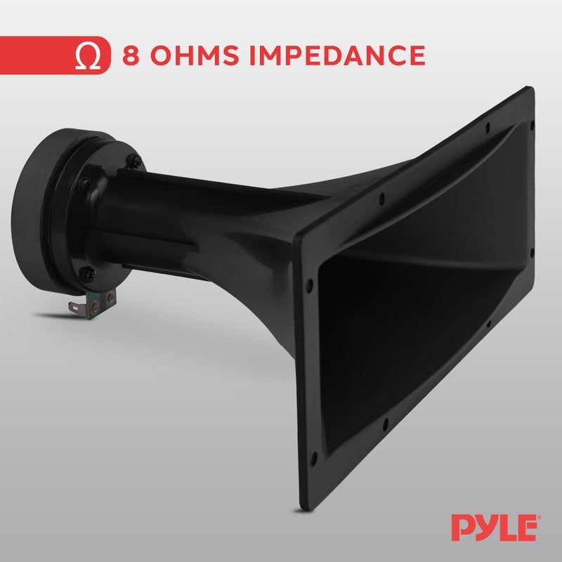 Pyle 4x10 Inch Horn Tweeter Speaker - Heavy Duty 200 Watt High Power Horn Audio Tweeter System w/ 25mm Voice Coil, 20 Oz Magnet Structure, 102 dB, 8 Ohm Impedance - Pyle PH391,Black - Image 4