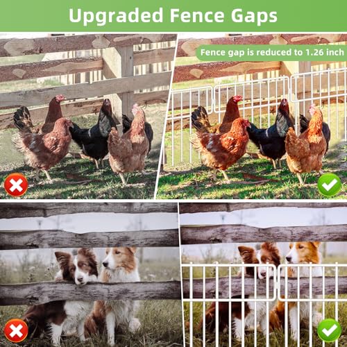 Blingluck Animal Barrier Fence, 10 Pcs Upgrade 1.26 in Gap Decorative Fences No Dig Fence for Rabbits and Dog Ground Defense, Rustproof Metal Wire Garden Edging Border for Outdoor, Yard, White - Image 5
