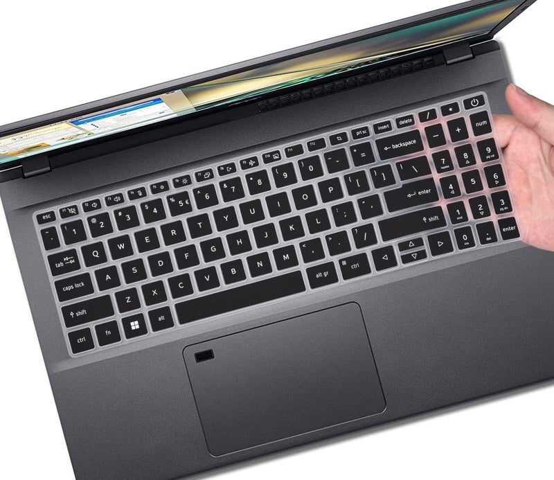 Saco غطاء لوحة مفاتيح سيليكون متوافق مع أجهزة Acer Nitro V (ANV15-41 / ANV15-51) و Acer Aspire 5 (A515-57G / A515-58GM) و Acer Aspire 7 (A715-51G / A715-76G) لأجهزة الألعاب (أسود) - Image 1