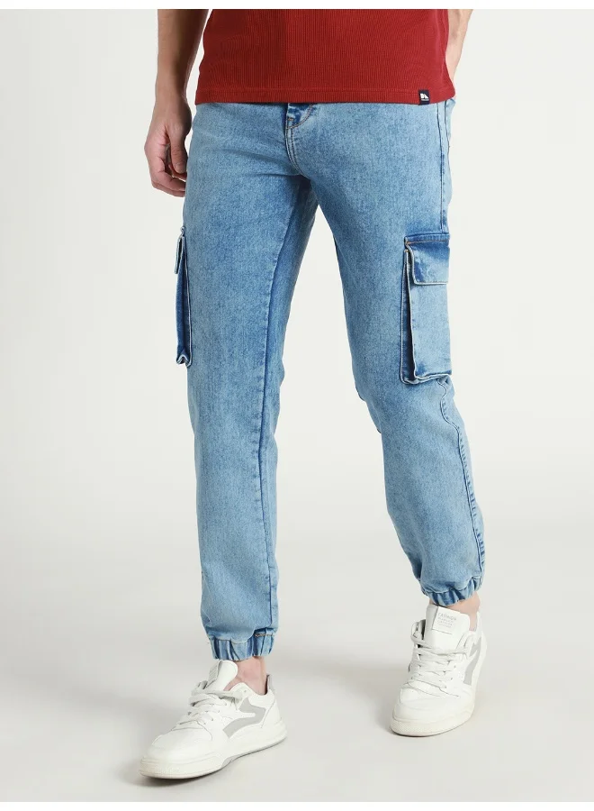 Dennis Lingo Men's Regular Fit Light Blue Stretch Denim Jeans - Casual Comfort