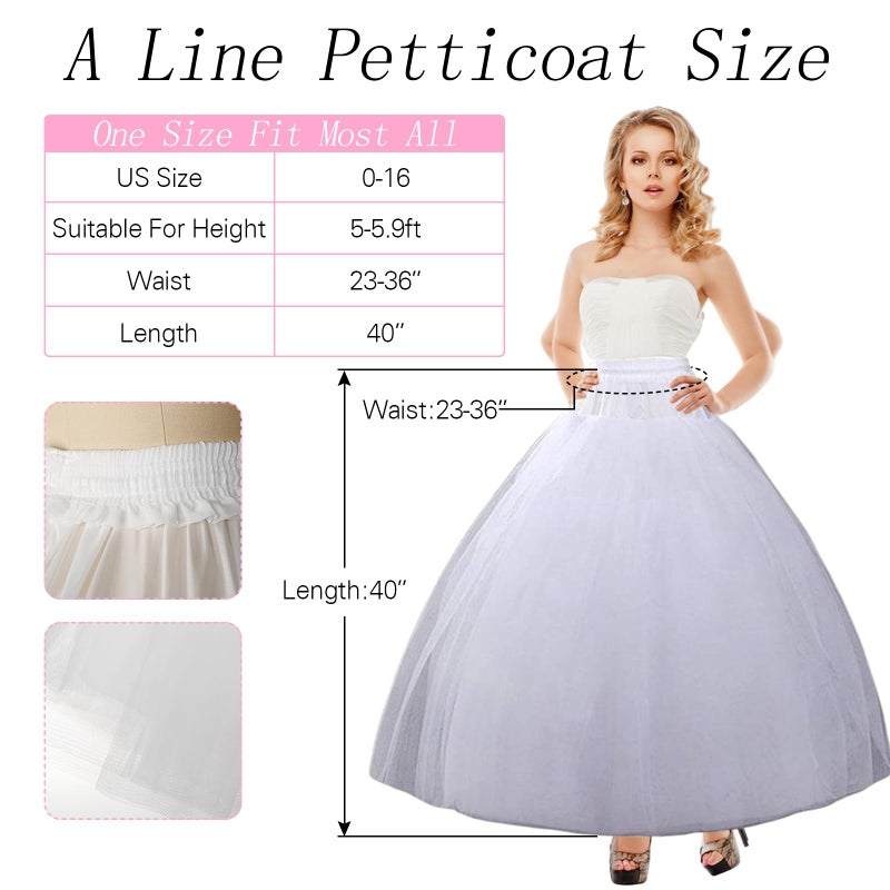 MeiLiMiYu Hoopless Petticoat Crinoline Underskirt Skirt 8 Layers Floor Length Ball Gown Petticoat Underskirt Slip for Wedding - Image 3