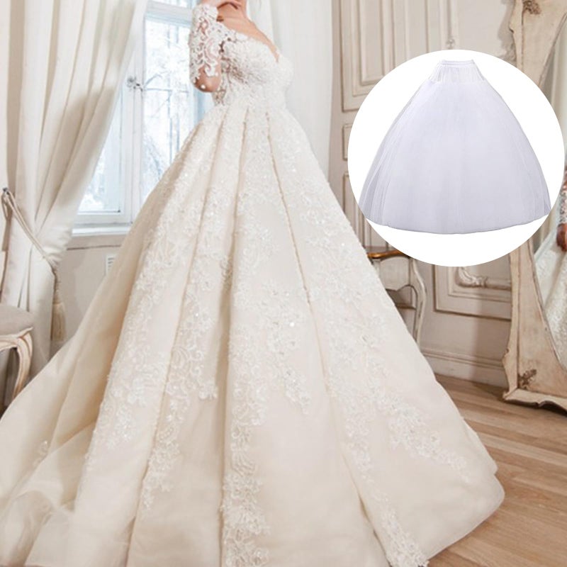 MeiLiMiYu Hoopless Petticoat Crinoline Underskirt Skirt 8 Layers Floor Length Ball Gown Petticoat Underskirt Slip for Wedding - Image 2