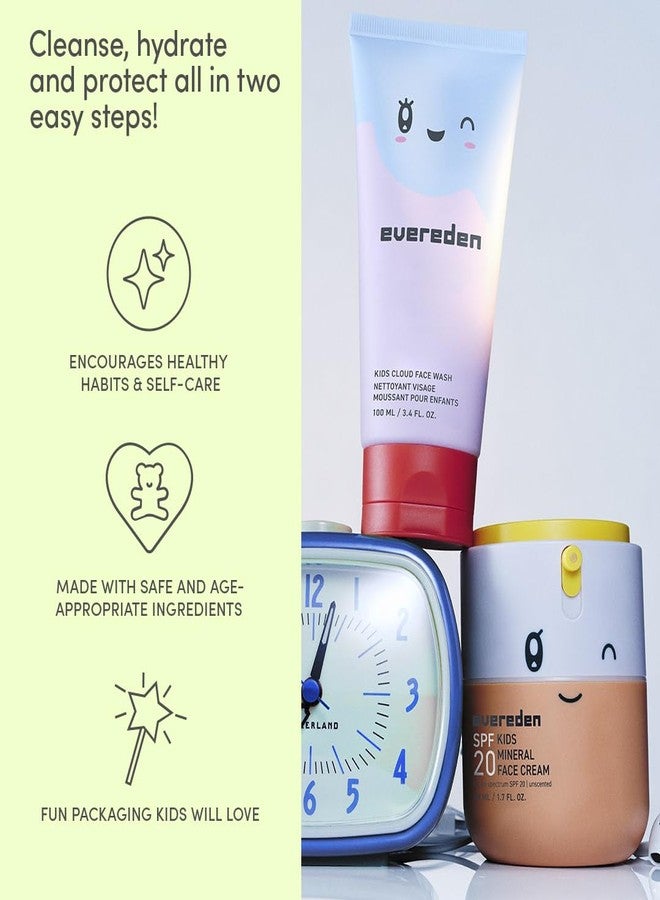 Evereden Kids Healthy Morning Duo with Headband for Girls and Baby Lip Balm: Clean & Vegan Skin Care | Cloud Face Wash, SPF 20 Mineral Face Cream | Non-Toxic & Easy-to-Use - Image 5