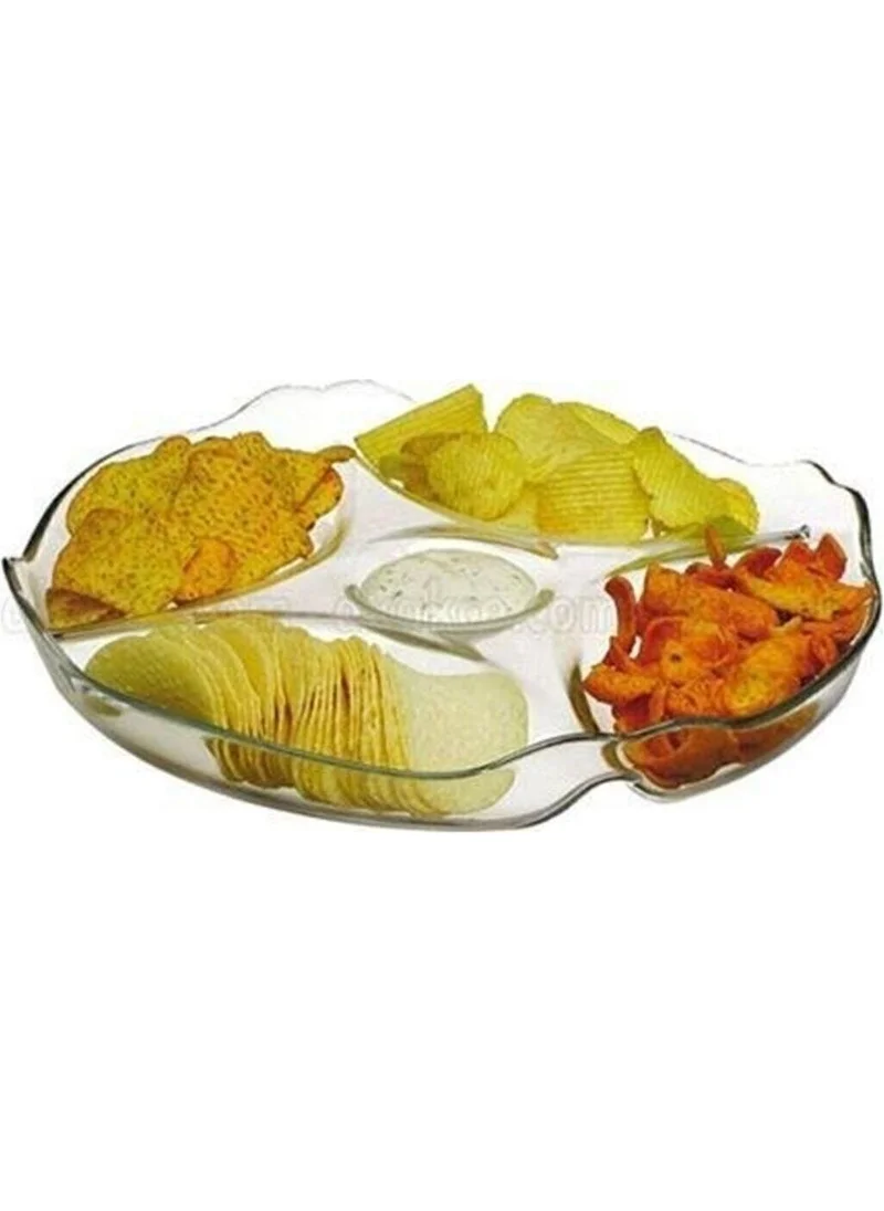 Paşabahçe Basic 5-Compartment Glass Serving Plate