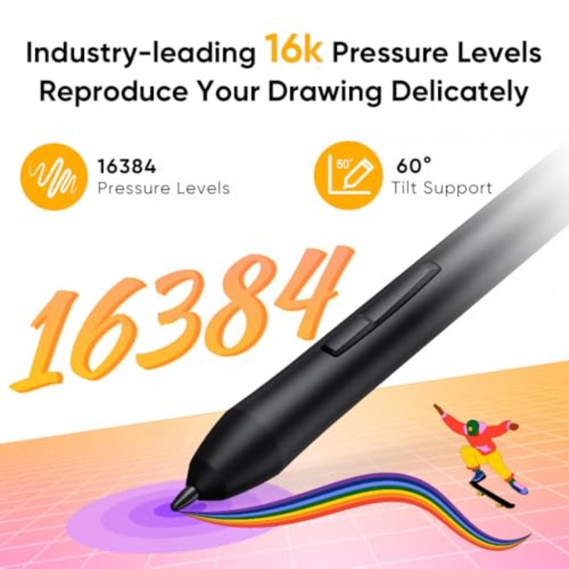 6 * 4 inch Drawing Tablet with 16384 Pressure Levels IT640 Digital Graphic Art Tablet Battery-Free Stylus 60° Tilt Support OSU Drawing Pad for Beginner Compatible with Android Windows macOS - Image 2