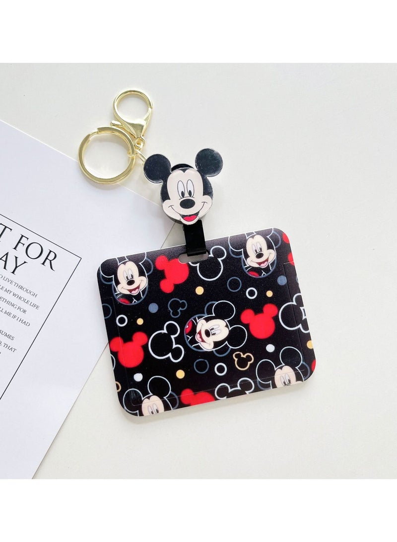 EHOME Disney Mickey Mouse Cartoon Retractable Bungee Cord Keychain Card Holder  - Image 1