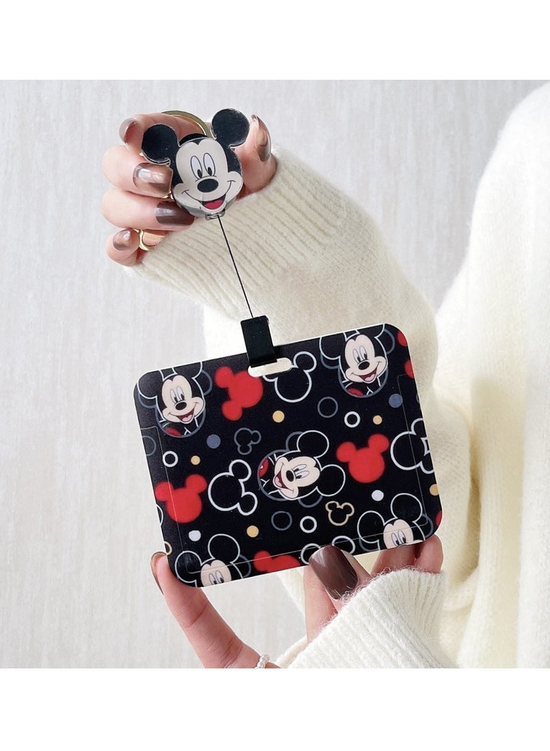 EHOME Disney Mickey Mouse Cartoon Retractable Bungee Cord Keychain Card Holder  - Image 2