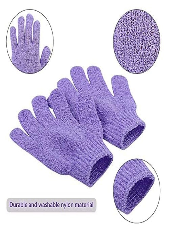 Ruby Face Rubyface Double Sided Exfoliating Gloves Body Scrubber Scrubbing Glove Bath Mitts Scrubs for Shower, Body Spa Massage Dead Skin Cell Remover, for Men,Women and Children (multicoloured, 1 Pairs gloves) - Image 3