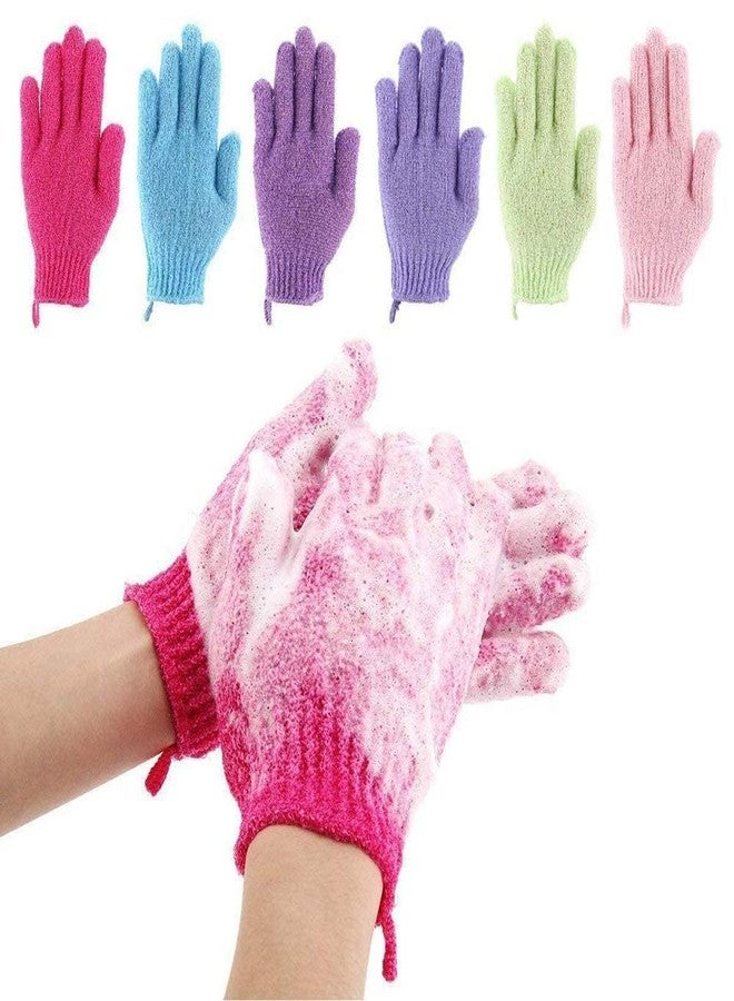 Ruby Face Rubyface Double Sided Exfoliating Gloves Body Scrubber Scrubbing Glove Bath Mitts Scrubs for Shower, Body Spa Massage Dead Skin Cell Remover, for Men,Women and Children (multicoloured, 1 Pairs gloves) - Image 1