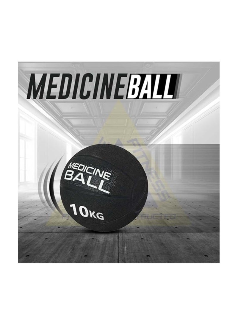 ENDLESS  10 Kg (22 Lb) Medicine Ball With Dual Handle Grip | Black | Rubber | For Core Strength Exercise, Fitness, Cardio, Home Workouts And Gym | For Men And Women - Image 3