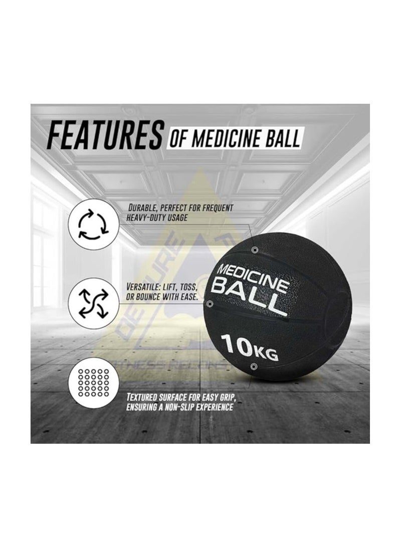 ENDLESS  10 Kg (22 Lb) Medicine Ball With Dual Handle Grip | Black | Rubber | For Core Strength Exercise, Fitness, Cardio, Home Workouts And Gym | For Men And Women - Image 5