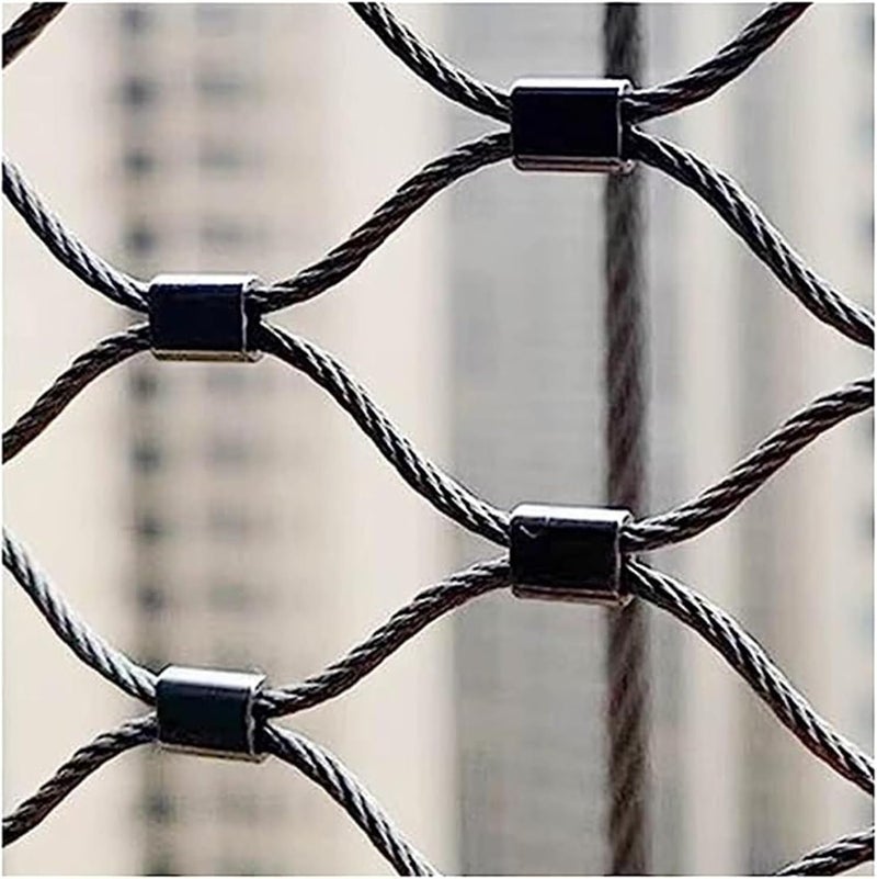 Stainless Steel Rope Wire Mesh Stainless Steel Wire Rope Netting, Balcony Stair Wire Rope Protection Net, Durable Deer Fencing Net (Size : 1x1m) for Zoo Cage Fence, Balcony, Stair(Mesh diamete - Image 1
