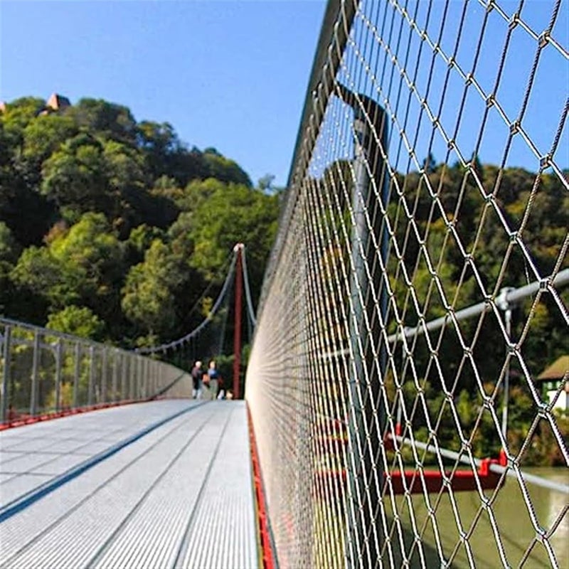 Stainless Steel Rope Wire Mesh Stainless Steel Wire Rope Netting, Balcony Stair Wire Rope Protection Net, Durable Deer Fencing Net (Size : 1x1m) for Zoo Cage Fence, Balcony, Stair(Mesh diamete - Image 4