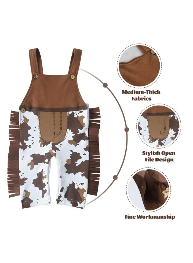 زي كاوبوي للأطفال الصغار - زي كاوبوي أنثوي مع منديل أحمر وقبعة شريف، إكسسوارات حفلات لعب الأدوار للأطفال، هدية عيد الميلاد وعيد الهالوين للأولاد والبنات (18-24 شهرًا) - Image 2