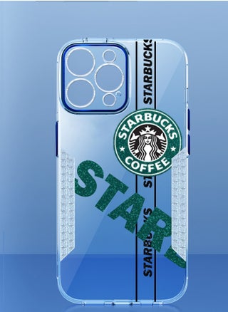 Starbucks Series High Quality Square Edge Cover Full Lens Protective Transparent TPU Case With Stickers For Apple iPhone 14 Pro Max Blue - pzsku/Z6CCD169072A8F24FF5A0Z/45/_/1679934666/98344eb9-0299-40e4-8b56-877b5d7a873e