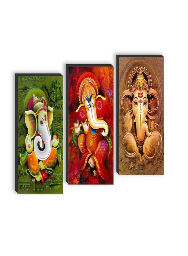 SAF paintings set of 3 Ganesh Ji UV textured self adeshive wall painting for home decoration SANF-SJ10 - Image 1