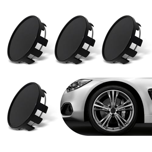 Tesnaao 4 PCS Car Wheel Center Cap ABS Wheel Hub Protector SnapOn Wheel Center Hub Cap Outer Diameter 54mm Card Diameter 50mm Black - Image 1