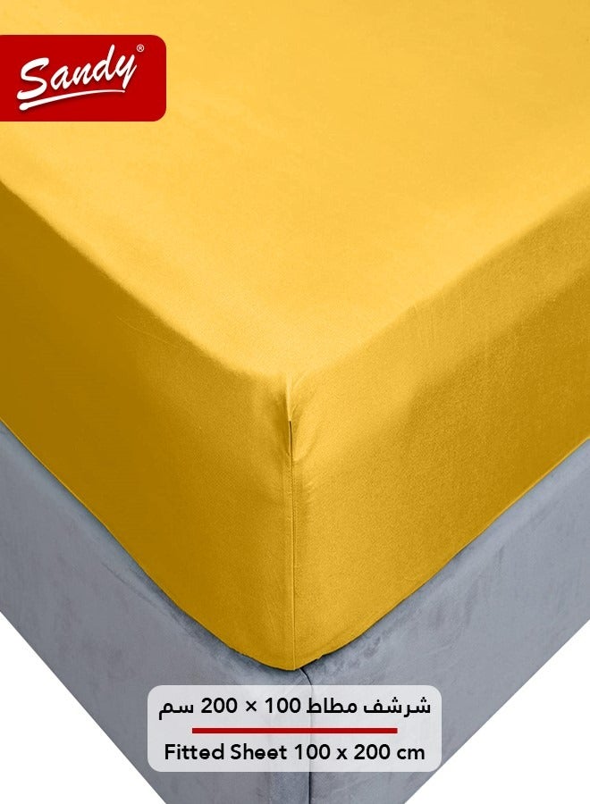 ساندي طقم شرشف مطاط ساندي فاخر بجودة الفنادق مع غطاء وسادة، طقم من 2 قطعة، شديد النعومة وجيد التهوية وبارد, مقاس مفرد نفر 100 × 200 سم, كناري - Image 3