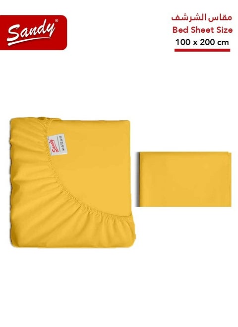 Sandy Premium Hotel Quality Fitted Sheet and Pillow Case, Bed Sheet 2 Pieces Set, Soft & Breathable and Cooling, Twin Size 100 x 200 cm, Canary