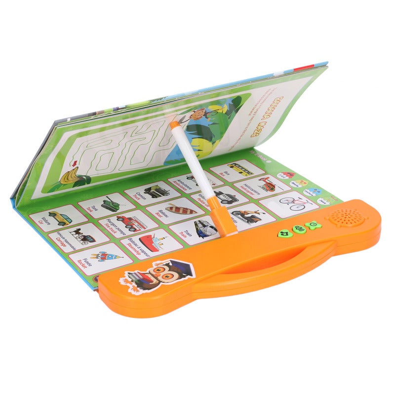 Interactive Sound Book: Orange Bilingual Learning Toy - Lightweight Cartoon Pattern Kids Learning Book for Toddlers, Home And Travel Use - Image 5