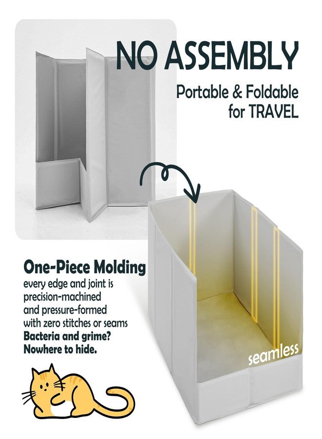 MEEXPAWS Cat Litter Box Enclosure, Foldable Splash Guard, Pee Shield - Image 4