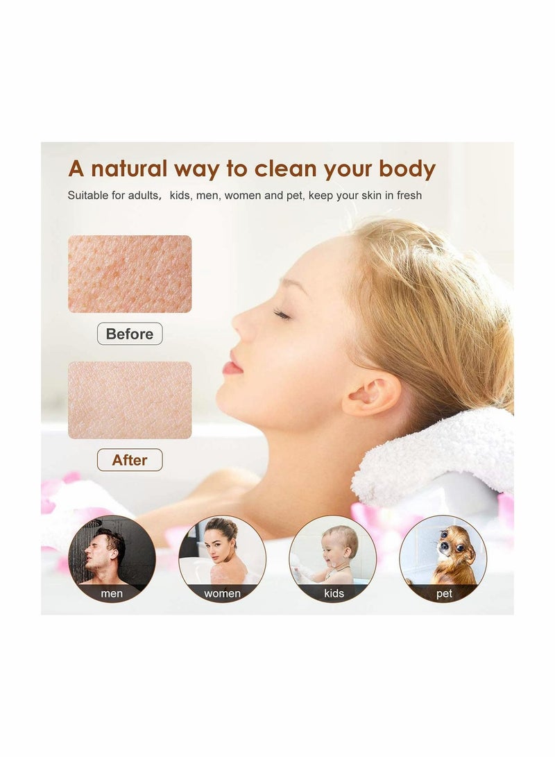 Y&D Wood Body Brush Back Scrubber Bath Shower Brush with Long Handle Dry Skin Exfoliating and Loofah Pad Sponge for Men Spa (4 Pieces) - Image 5