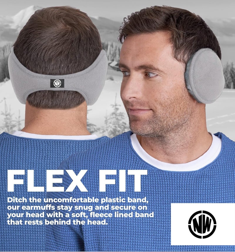 NORTHWIND Winter ear muffs for men, ear muffs for women, ear cover for winter, Behind The Head Style Winter Earmuffs for Men & Women (Grey) - Image 4