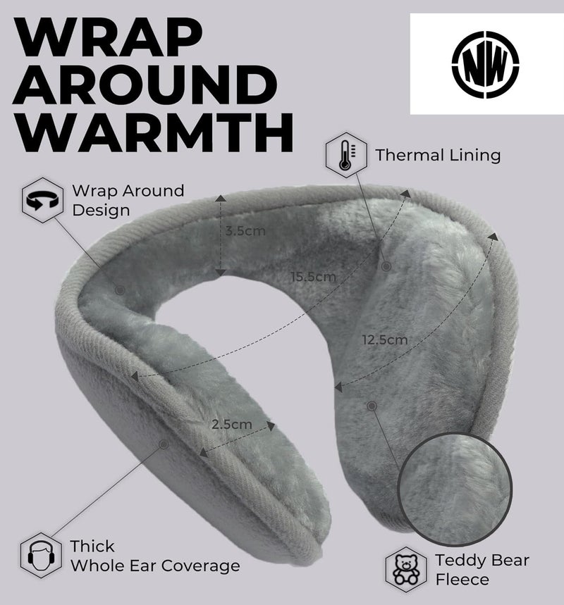 NORTHWIND Winter ear muffs for men, ear muffs for women, ear cover for winter, Behind The Head Style Winter Earmuffs for Men & Women (Grey) - Image 3