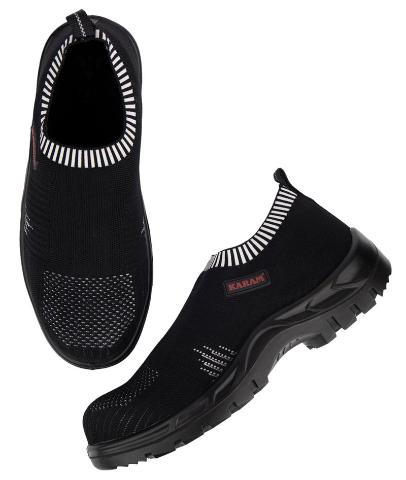 KARAM ISI Marked Flyknit Safety Shoe | Excellent Grip, Comfort and Slip Resistance | Safety Shoes with Fibre Toe |Black| FS208FN (FWSAMN) Size - 08 - Image 5