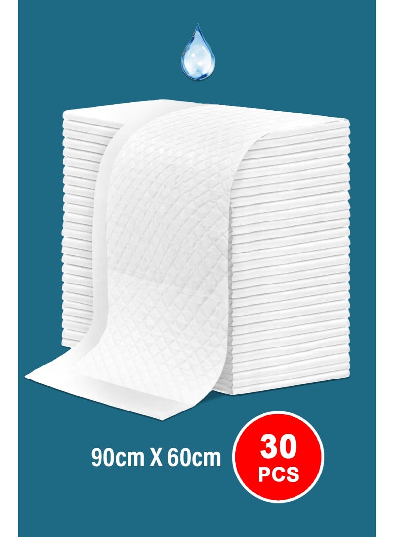 30 Pack 90X60 CM White Disposable UnderPads, Incontinence Waterproof Bed Pads for Elderly and Kids Diaper Changing Pad - Image 1