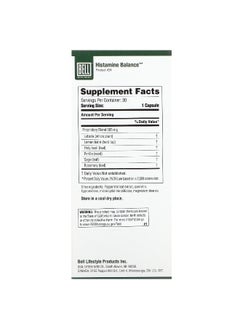 Bell Lifestyle Bell Lifestyle, Histamine Balance, 30 Veggie Capsules  - Image 2