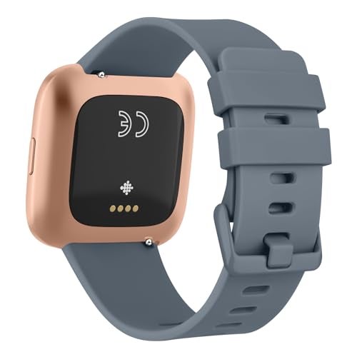 Tobfit Soft Strap Compatible for Fitbit Versa 2 (Watch Not Included), Flexible Premium Elastomer TPU Adjustable Watch Band, Sport Replacement Watchstrap for Women Men (S, Lavender Gray) - Image 2