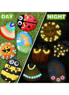 ARNOTEC Glow in the Dark Rock Painting Kit for Kids – 10 Stones, 17 Paint Colors – Waterproof, Metallic & Glow Paints – DIY Arts and Crafts Gift for Boys and Girls Ages 4-12  - Image 5