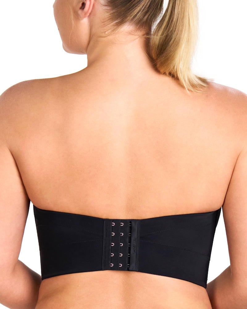 HSIA Strapless Bras for Women, Longline Corset for Large Bust Plus Size Supportive Bustier Minimizer Convertible Bandeau, Black 38D - Image 3