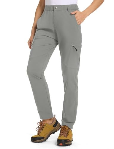 TBMPOY Womens Hiking Cargo Pants Lightweight Water Resistant Quick Dry Fishing Camping Travel Work Pant with 6 Pockets Medium Grey M - Image 1