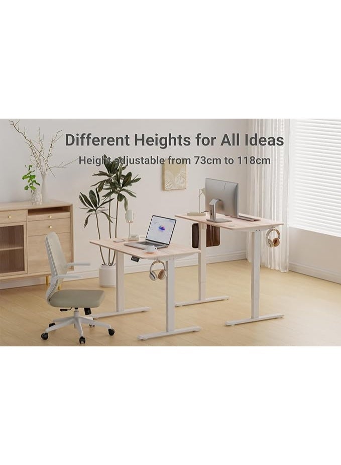 أنوفارا مكتب قائم بارتفاع قابل للتعديل، مكتب قائم بارتفاع سم، مكتب كمبيوتر قائم قابل للتعديل (بيج، 120 سم) - Image 2